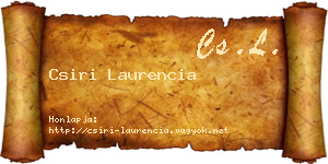 Csiri Laurencia névjegykártya